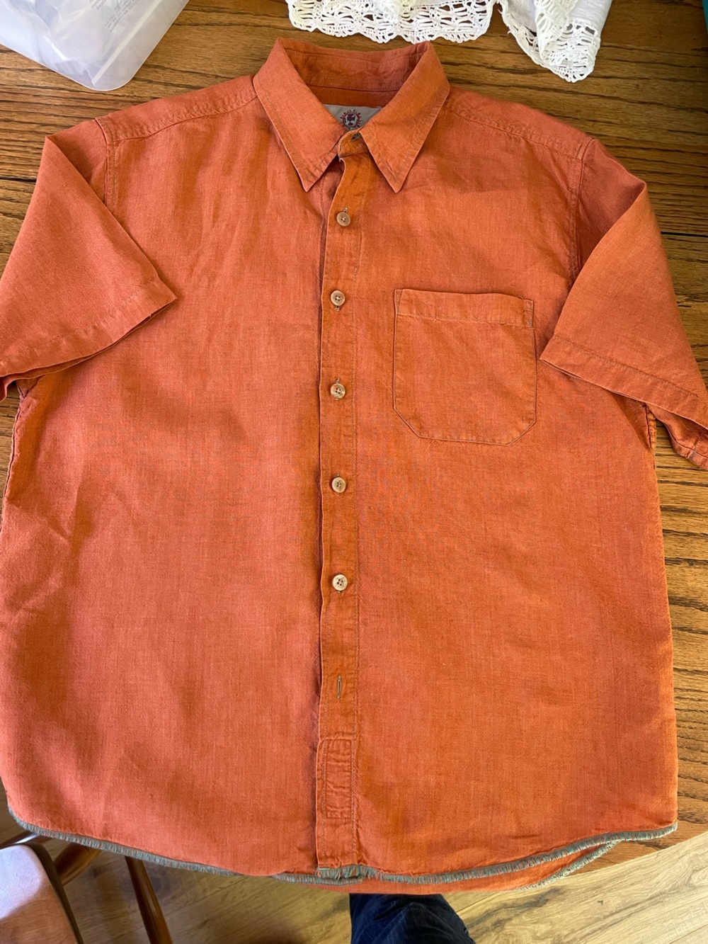 The territory ahead collard shirt - rust - Large - short sleeve